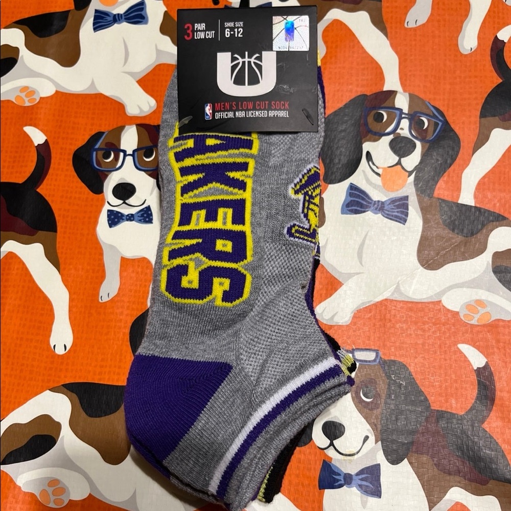 NBA Official Apparel Men’s Lakers Low Cut Socks(3 pair)